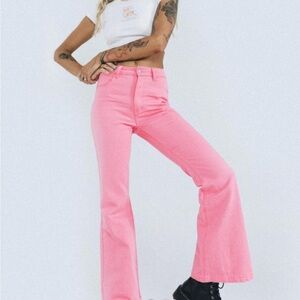 Pink Flared Women's Jeans size US 0, Uk 4